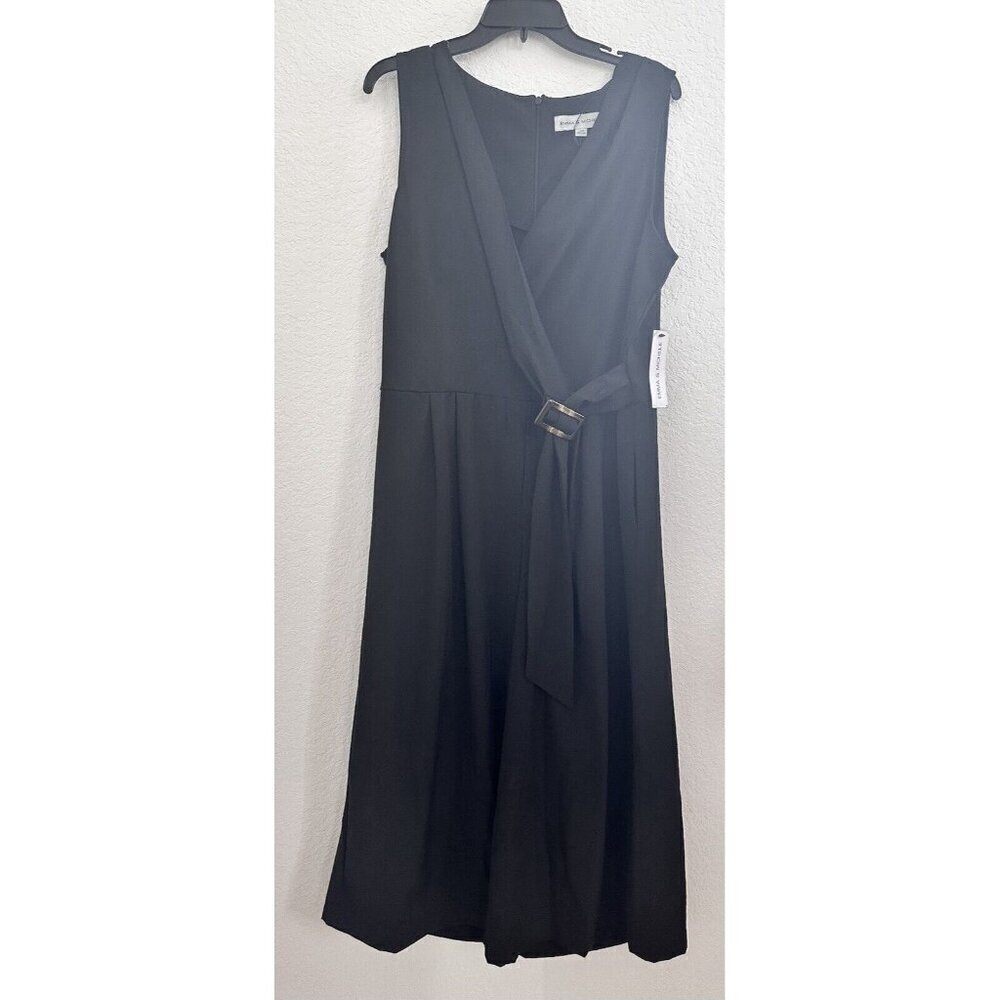 NWT Emma‎ & Michele Wrap Jumpsuit Cropped Wide Leg Black Goth Witchy 14W READ